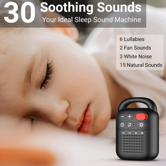 ColourNoise Portable Rechargeable White Noise Machine Mini Small Travel Sound Healing Machine with 30 Soothing Sounds 36 Adjustable Volume Night Light 4 Timer Functions Suitable for Baby Kids Adult