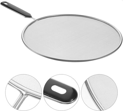 Oilproof Mesh Lid 15.75 Inch Splatter Screen for Frying Pan Grease Splash Guard Heat Resistant Pan Cover Kitchen Cooking Tool