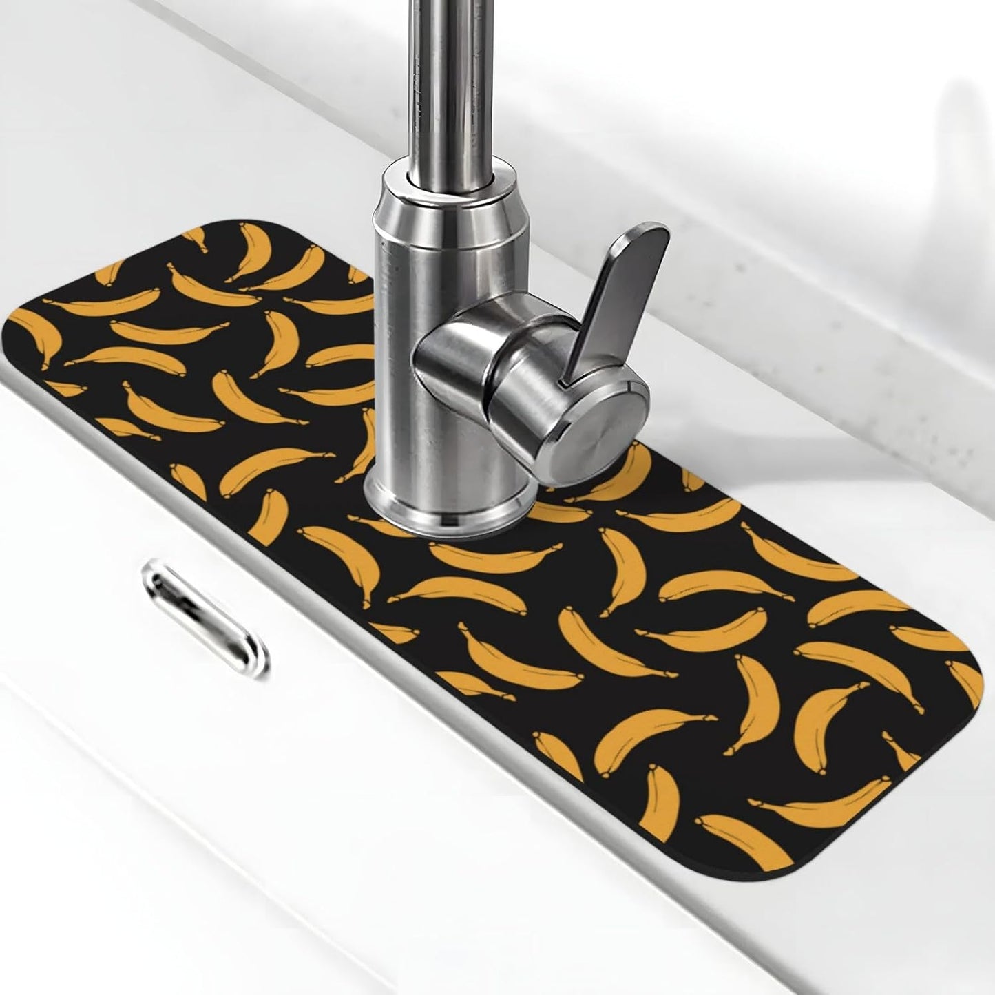 Abstract Flower Blooming Floral Watercolor Kitchen Sink Splash Guard Faucet Mat Super Absorbent Fast Drying Mat Sink Gadgets-Fast Drying Pad Sink Mat For Kitchen Bathroom (15" X 5.5" )