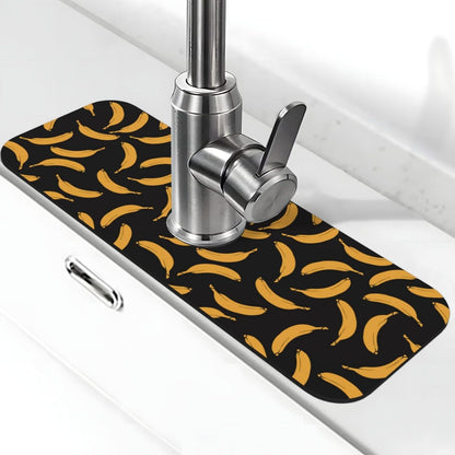 Abstract Flower Blooming Floral Watercolor Kitchen Sink Splash Guard Faucet Mat Super Absorbent Fast Drying Mat Sink Gadgets-Fast Drying Pad Sink Mat For Kitchen Bathroom (15" X 5.5" )