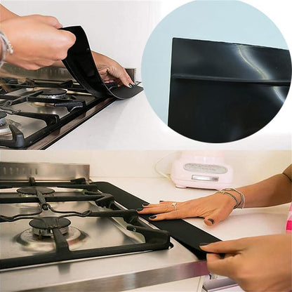 Silicone Stove Gap Covers (1 Pack), Heat Resistant Oven Gap Filler Seals Gaps Between Stovetop and Counter, Easy to Clean 21 Inches, Black
