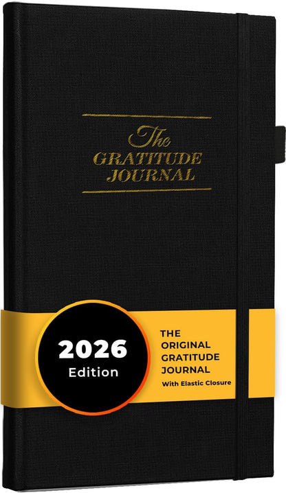 The Gratitude Journal 2026: Daily Gratitude Practice to Inspire Thankfulness, Mindfulness, Positivity, Happiness, Upgraded with Pen Holder, Inner Pocket & Elastic Closure Band (Beige)