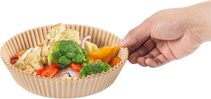 Restaurantware-Pastry Tek 8.1 x 5.5 x 1.8 Inch Air Fryer Liners, 100 Rectangle Air Fryer Baskets - No-Stick Silicone Coating, Unbleached, Food-Grade Paper Liners, For Steamer, Microwave, Oven
