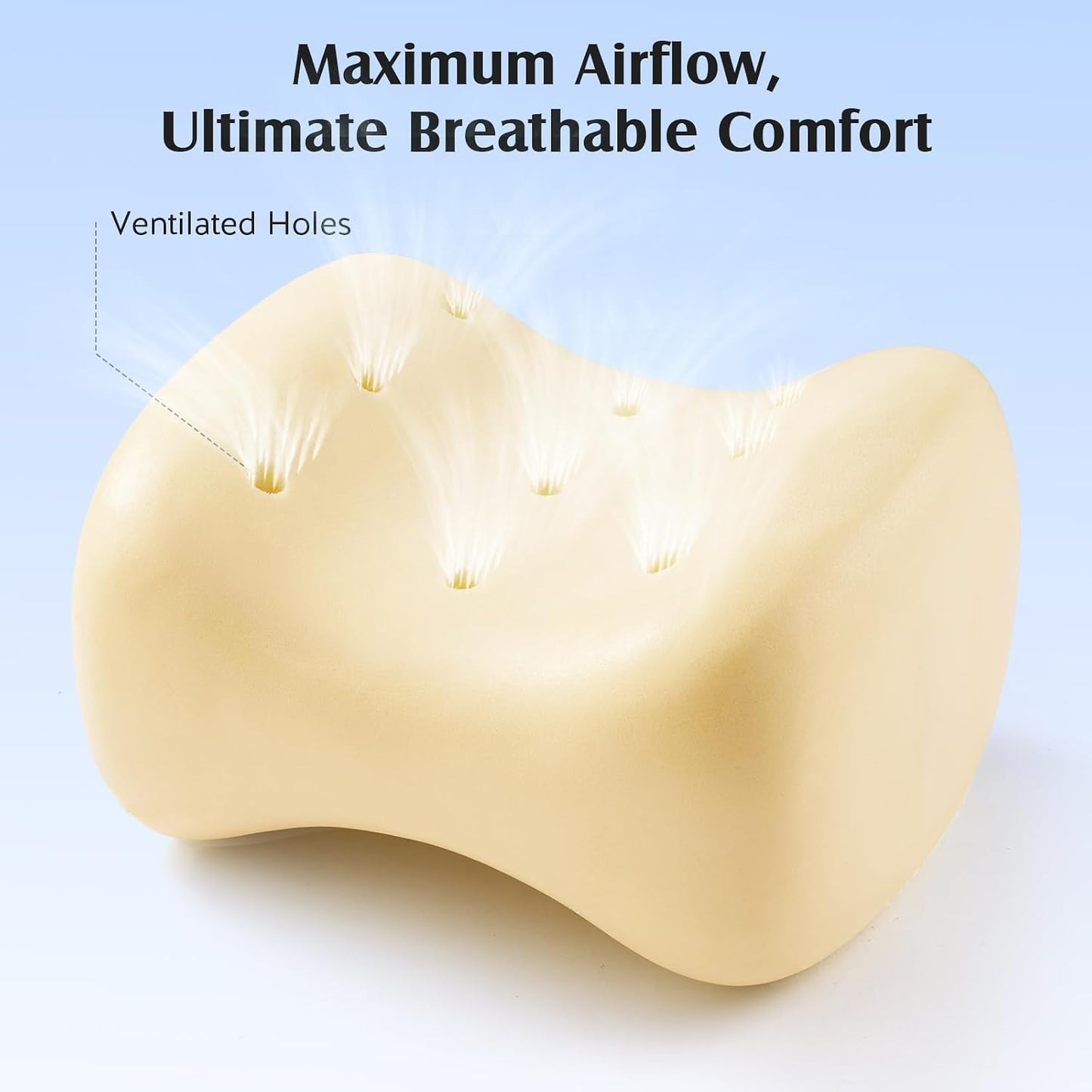 YFONG Knee Pillow for Side Sleepers, Memory Foam Leg Pillow, Blue | Adjustable & Detachable Strap, Ergonomic Support for Back, Hip, Knee, Sciatica Pain
