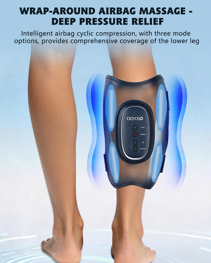 Air Compression Leg Massager with Heat Vibration: Calf Massager with 3 Modes, 3 Intensity for Circulation and Red Light Therapy Pain Relief - Cordless Calf Compression Device for Fast Recovery