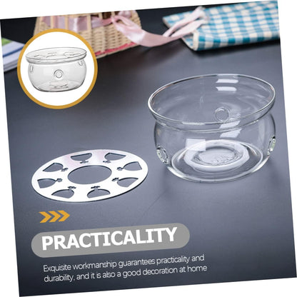 Glass Teapot Warmer Heating Base, High Borosilicate Glass, Tea