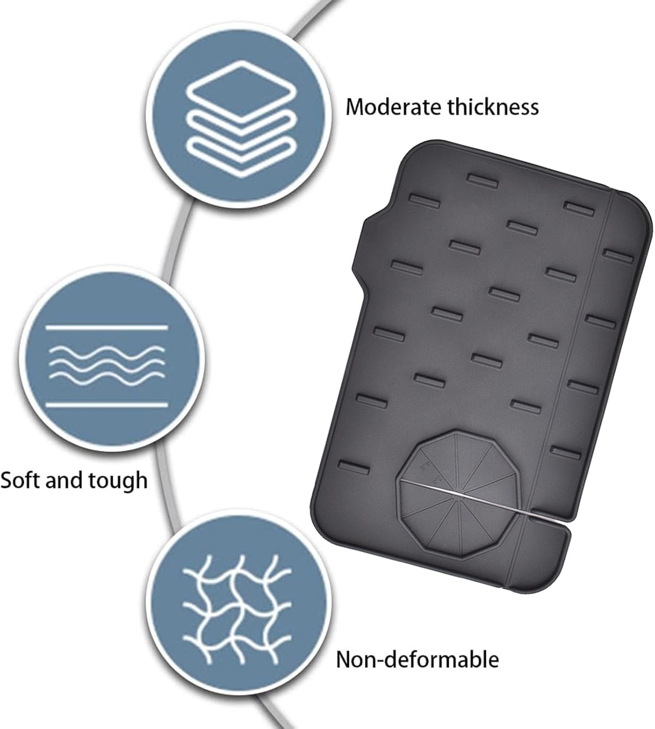 2 Pack Mini Sink Splash Guard, Double Sided Kitchen Faucet Mat | Tap Water Catcher for Bathroom and Corner Basins, Defends Worktops Against Puddles, Gathering Regular Water Drips