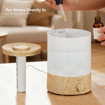 AZEUS 3.5L Ultrasonic Humidifier with 7-Colour Night Light, Aroma Diffuser Compatible Cool Mist Humidifier, Quiet & Adjustable for Bedroom, Nursery, Office