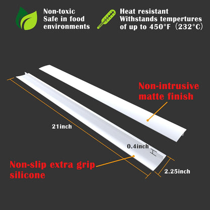 Silicone Stove Counter Gap Cover - 25 Inch Gap Filler 2 Pack Black | Long gap filler seals spills between kitchen appliances Stovetop oven countertop; stove gap cover, gas stove side gap covers