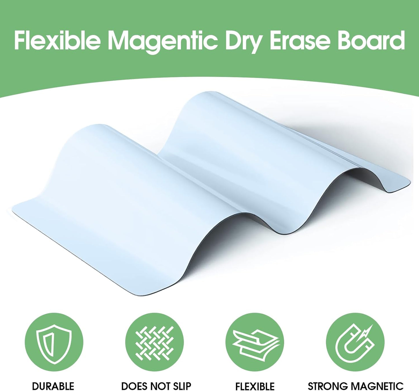 MaxGear Magnetic Whiteboard for Fridge 12x8 White 5 Pack | Strong Magnet, Dry Erase, Reusable, Easy Clean, Stain Resistant, Meal Planner, Grocery List, Family Notes, Kitchen Organizer