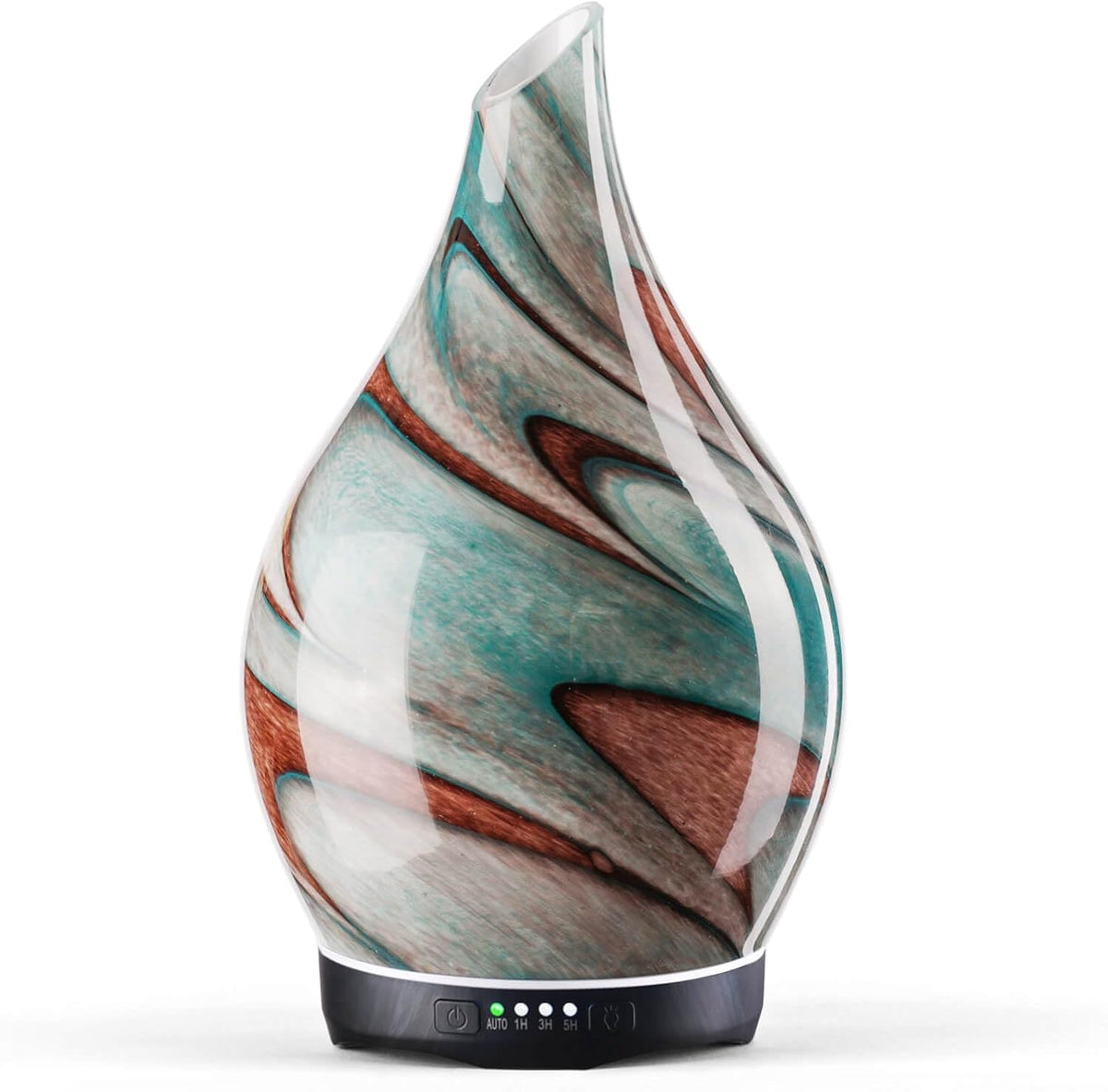Porseme Essential Oil Diffuser 280ml Handmade Glass Diffuser 7H Runtime | Elegant Handmade Glass Aroma Diffuser with 7-color LEDs, Quiet Aromatherapy and Safe Auto Shut-off, Perfect for Gifts
