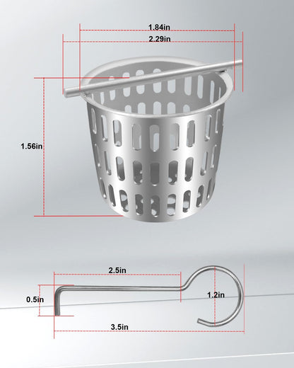 2 Inch Hair and Debris Strainer, Shower Drain Strainer with Lifting Hook, Stainless Steel Debris Basket Shower Drain Catcher, Hair Catcher for Floor Drain