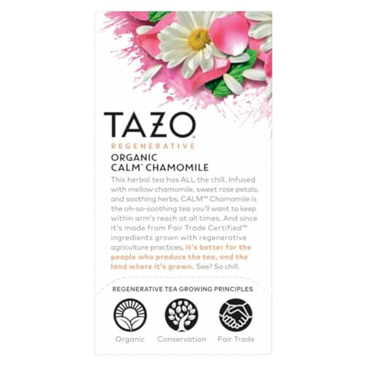 TAZO Calm Chamomile Herbal Tea Bags, 96 Count (16ct - 6-Pack)