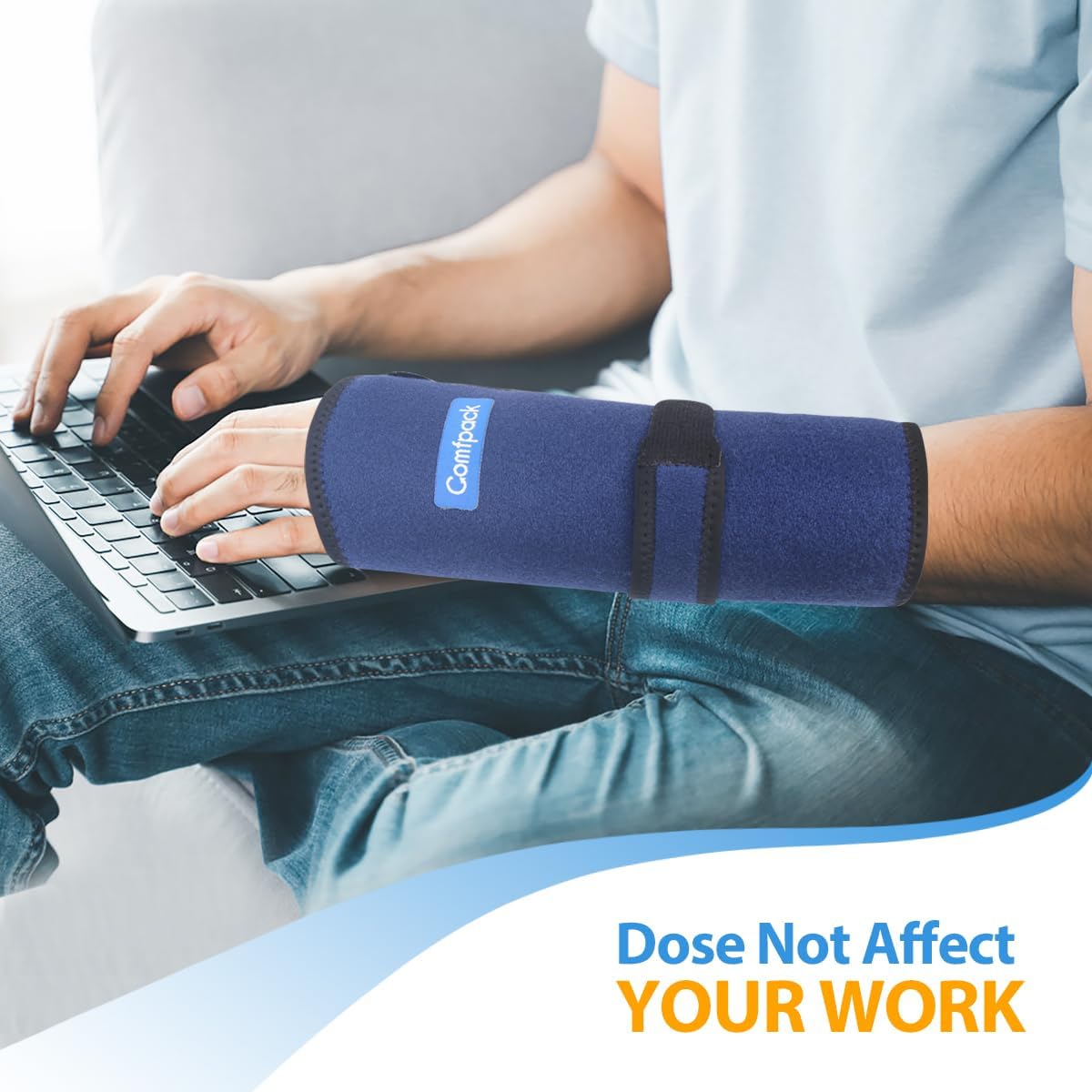 Wrist Ice Pack Wrap for Carpal Tunnel Relief with 2 Gel Ice Packs | Reusable Wrist Brace Compression Sleeve for Injuries, Tendinitis, Swelling, Surgery Recovery, Detachable Gel Inserts, Gifts