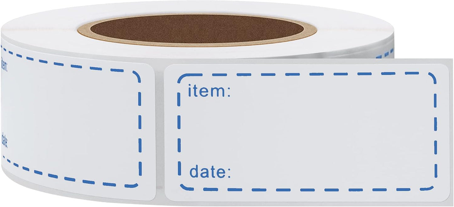 500pcs Freezer Labels Removable Storage Stickers 1x2 Inch Waterproof Oil-Resistant Refrigerator Kitchen Labels (Red)