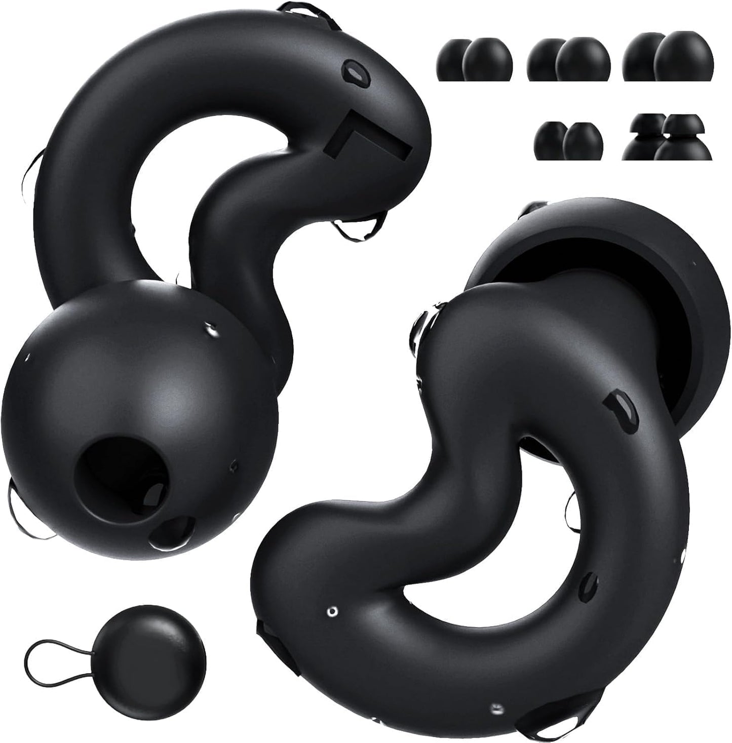 Sleep Ear Plugs for Sleeping,Noise Reduction NRR40dB,Reusable Earplugs for Sleep,Side Sleepers,Snoring Reducing,XS/S/M/L Tips and Carrying Case Black