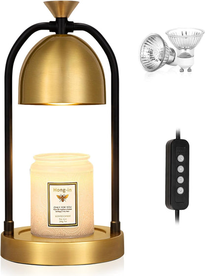 Brown Candle Warmer Lamp with Timer-Electric Candle Light for Bedroom Decor, Aromatherapy at Home | Gifts for Men | Home Gift Ideas