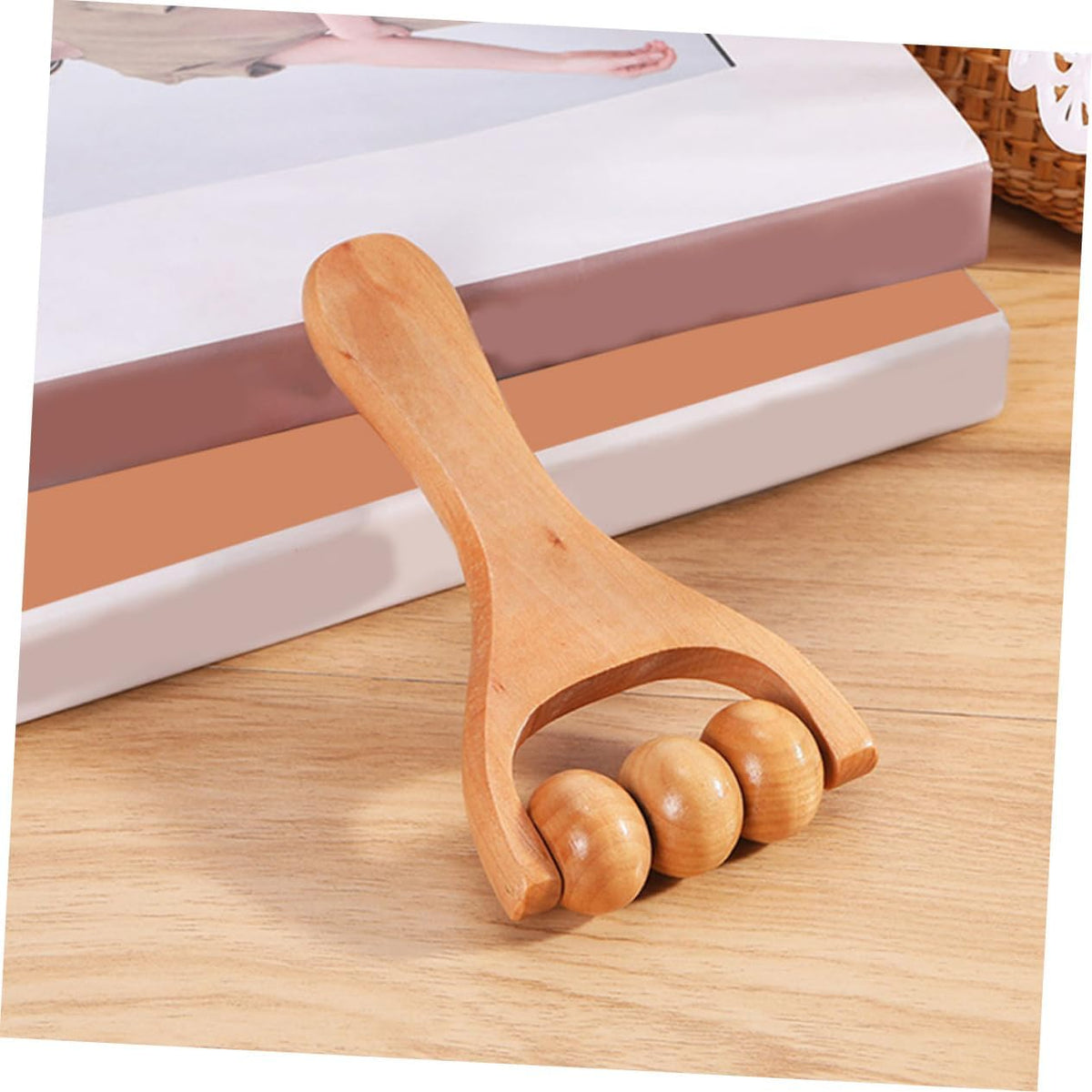 2Pcs Wooden Body Roller Massage Tool for Muscle Relief Neck Foot Shoulder Manual Muscle Roller for Home Office Travel