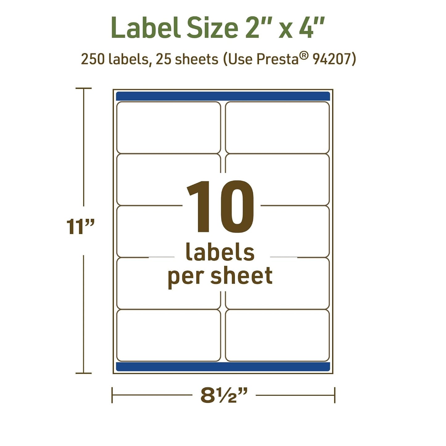 Avery Dissolvable Rectangle Labels, Sure Feed Technology, 2" x 4", Matte White, Laser/Inkjet Printable, 100 Labels Total, Freezer-Safe, Microwave-Safe, Refrigerator-Safe