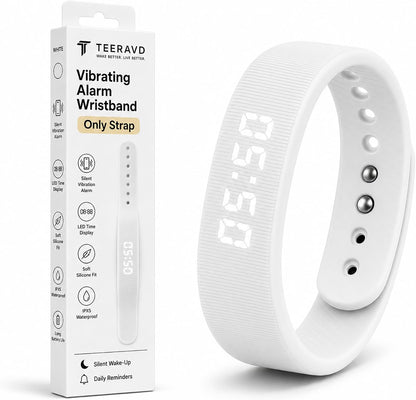 Vibrating Alarm Wristband Clock for Heavy Sleepers Wake Band Wrist Watch Silent Vibration Bracelet Loud Adults Strike Deaf People Despertar with that Won't Partner Extremely Deep