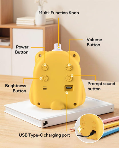 Visual Timer for Kids, 100 Min, Rechargeable Countdown Timers, Adjustable Sound Alert, Adjustable Brightness, Productivity Timers for ADHD, Silent Operation, Desk Time Management Tool for Toddler
