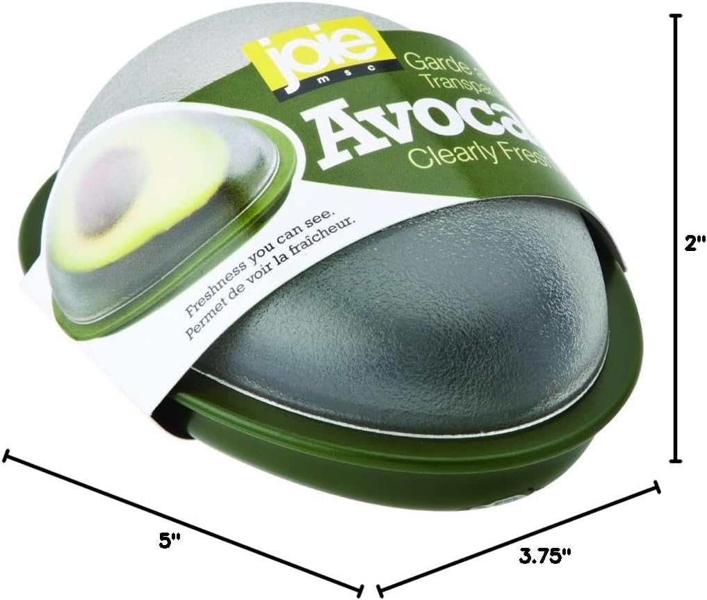 Joie Fresh Pod Avocado Storage Container with Clear Snap-On Lid, Keeps Leftover Half Flavorful and Firm in Fridge, Reusable Kitchen Gadget, BPA Free, Dishwasher Safe