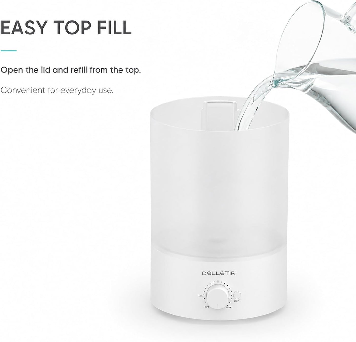 3.5L Ultrasonic Cool Mist Humidifier, Quiet Top Fill Humidifier with Auto Shut-Off, Adjustable Mist Output for Bedroom, Baby Room, Plants, and Large Rooms