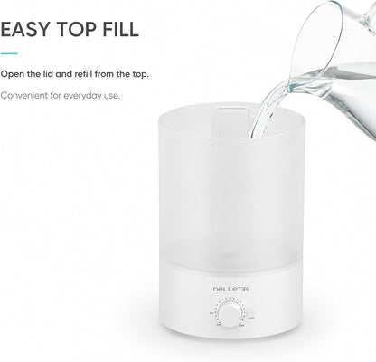 3.5L Ultrasonic Cool Mist Humidifier, Quiet Top Fill Humidifier with Auto Shut-Off, Adjustable Mist Output for Bedroom, Baby Room, Plants, and Large Rooms