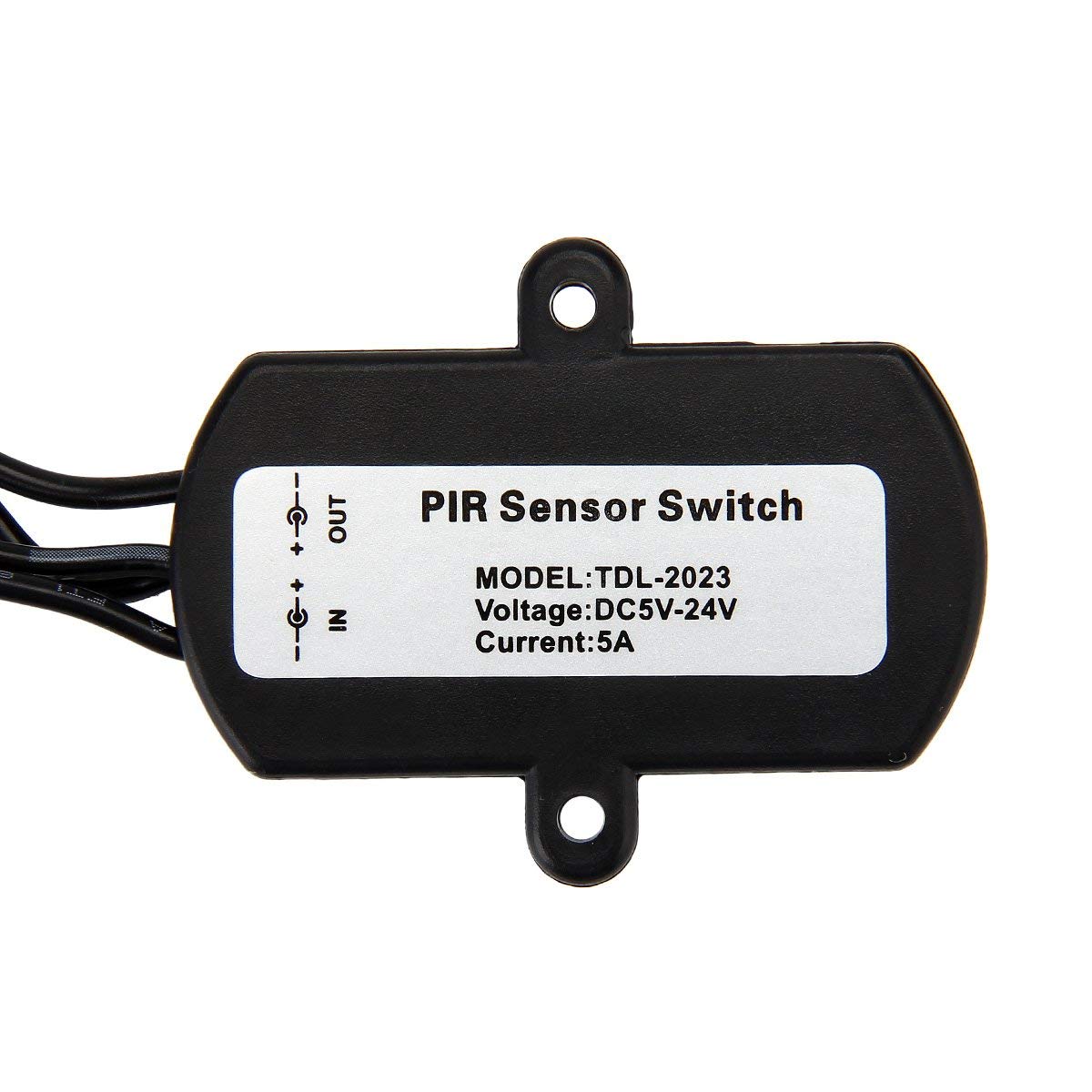 SUPERNIGHT DC 5V-24V 5A PIR Motion Activated Sensor Switch | PIR Motion Activated Sensor Switch with DC Coupler Cable for LED Strip Light