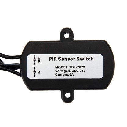 SUPERNIGHT DC 5V-24V 5A PIR Motion Activated Sensor Switch | PIR Motion Activated Sensor Switch with DC Coupler Cable for LED Strip Light