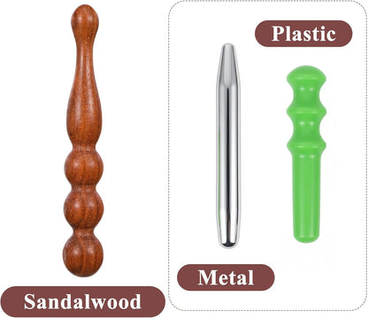 2Pcs Sandalwood Acupressure Pen, Relaxing Body Hand & Foot | Acupuncture Pen Massage Tool, Reflexology Wooden Foot Massager Roller, Pressure Point Stick Tool