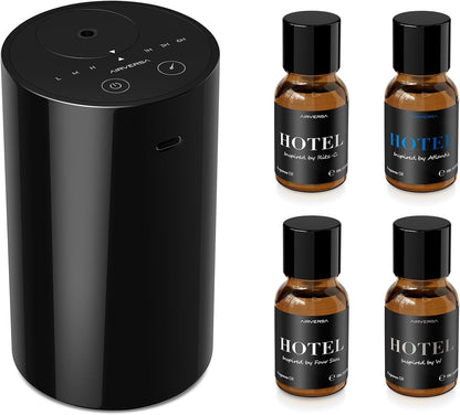 Airversa AN8 Waterless Essential Oil Diffuser Starter Kit, Black