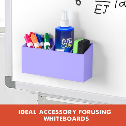 Magnetic Dry Erase Marker Holder for Whiteboard, Fridge, Classroom | Acrylic Magnet Pen Holder for Office, Refrigerator, Whiteboard Maker Holder for Teacher, Locker Organizer Accessories(Clear)