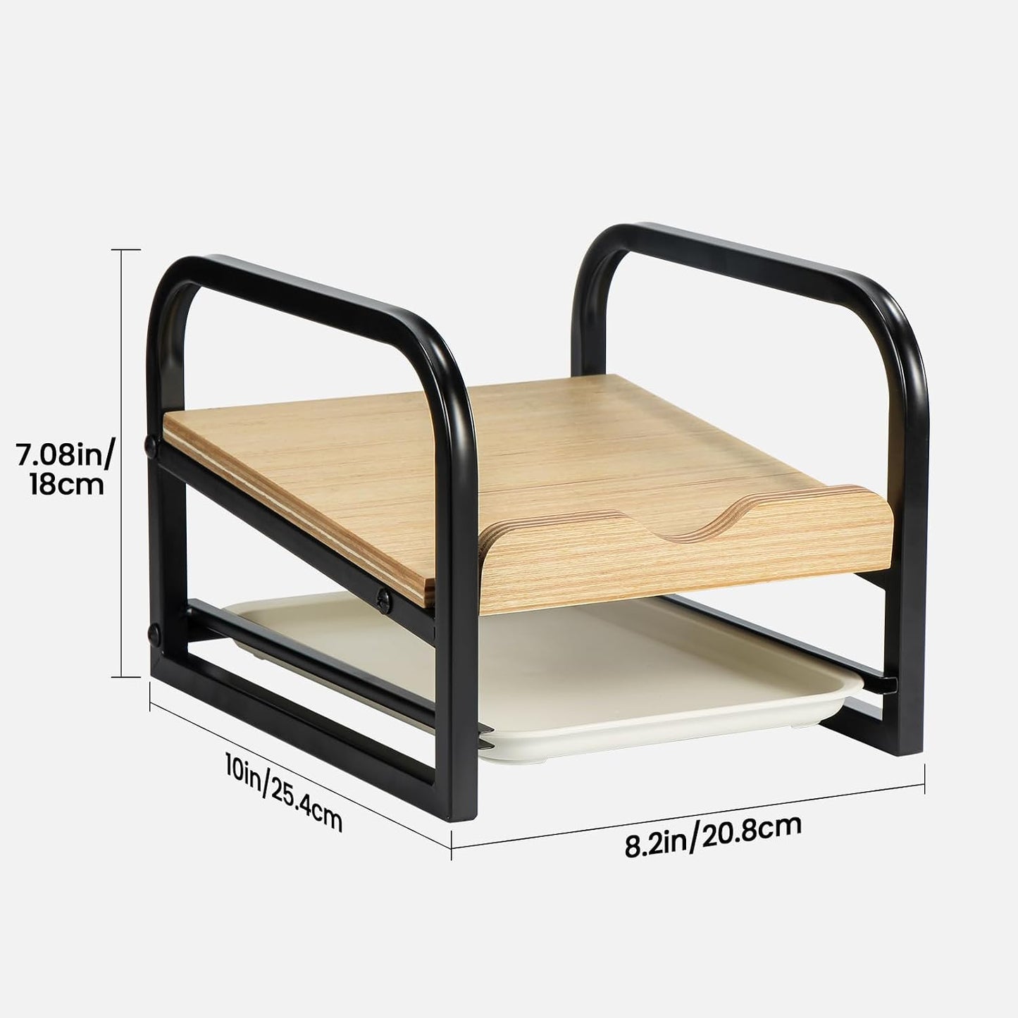 Laundry Detergent Holder Stand, Liquid Detergent Dispenser Shelf Organizer with Cleanable Drip Tray, Liquid Holder Stand Catcher for Laundry Room Organization and Storage (Flat-BlackWhite)
