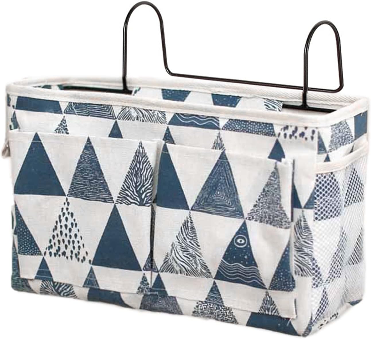 Surblue Bedside Caddy Bedside Storage Bag Hanging Organizer for Bunk, Hospital Beds, Dorm Rooms Bed Rails Camp 4 Pockets and 2 Hooks (Skyblue)