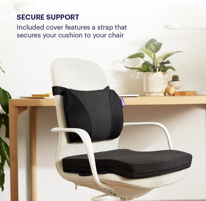 Purple Back Cushion, Lumbar Support Pillow for Office Chair, Car Seat