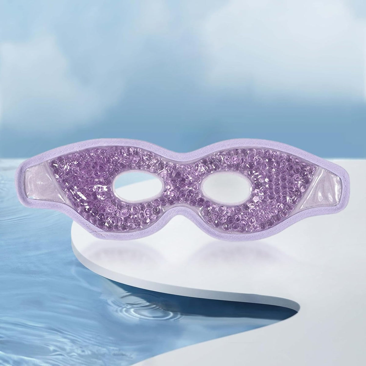 Cold Cooling Eye Mask Hot Cold Compress Eye Mask, Easy to Use,with Eye Holes, Reusable Gel Bead Eye Mask for Eye Bags,Relax,Women, Violet