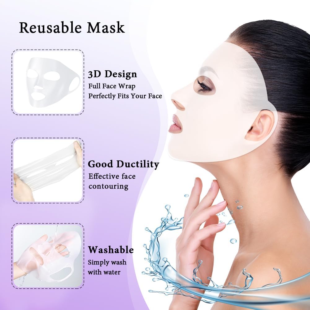 my novel things Face Ice Pack and 2 Packs Silicone Face Mask Cover