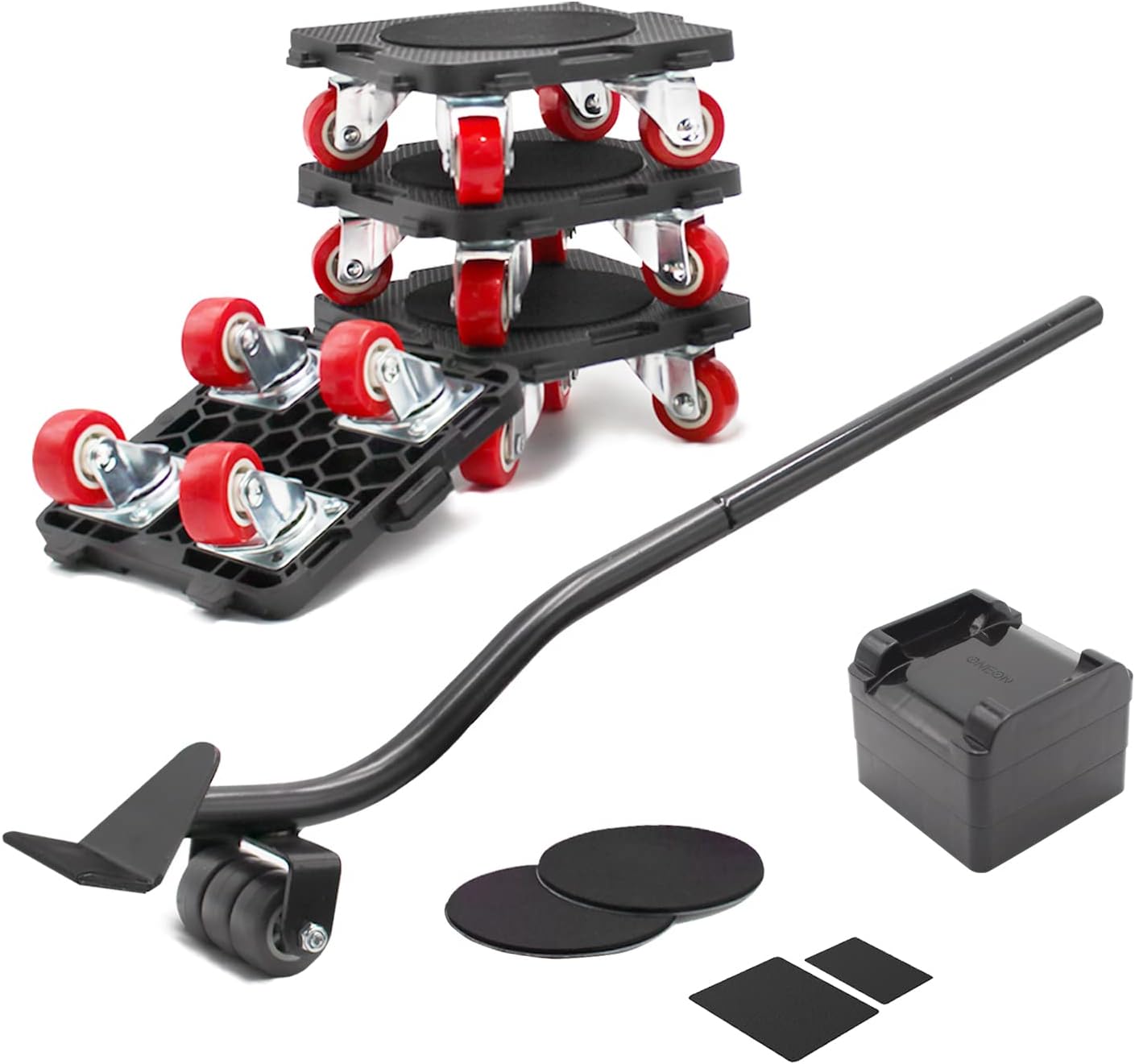 ONEON Furniture Mover with Wheels, 360° Rotation Wheels Furniture Dolly for Moving Heavy Furniture, Appliances, 660 LB Max Load Capacity with Auxiliary Lifter - Connect Dolly