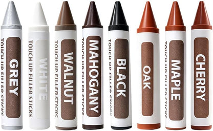 Furniture Scratch Repair Wax Crayons, 2026 New Wood Furniture Markers Touch Up for Scratches, Multifunctional Furniture Pens for Touch Up Wood Portable Wood Floor Repair Kit (6)