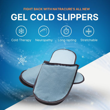 NatraCure Cooling Gel Slippers - May Help Reduce Neuropathy Pain, Nail-loss, Foot Pain, Toe Pain, Numbness, Tingling, Pins-and-Needles, or Burning in Toes as Chemo Treatment Side Effects