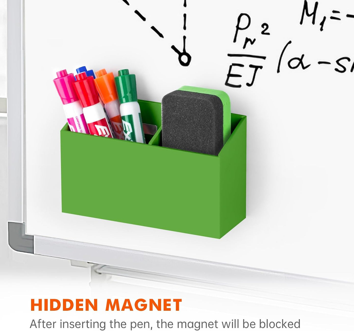 BEYGORM Magnetic Dry Erase Marker Holder for Whiteboard & Refrigerator | Non-slip Acrylic Pen Holder for Classroom, Fridge Magnet, Locker Organizer Accessories, Teacher & School Supplies(Black)