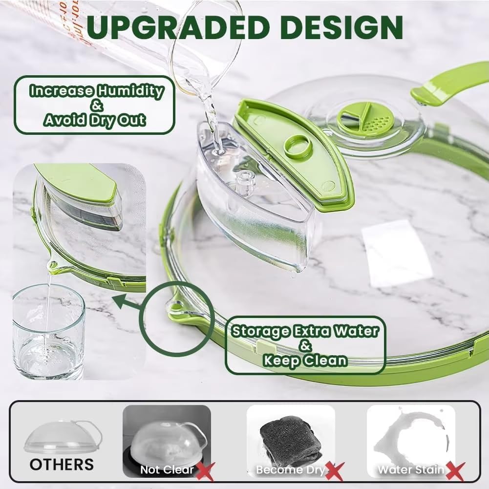 Microwave Splatter Cover with Steam Vent and Handle,10 Inch Clear Plate Cover, Essential Kitchen Gadgets for Food Safety