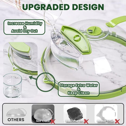 Microwave Splatter Cover with Steam Vent and Handle,10 Inch Clear Plate Cover, Essential Kitchen Gadgets for Food Safety