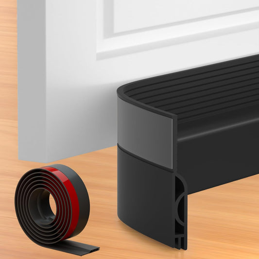 Door Draft Stopper, Door Sweep for Bottom of Door, Under Door Gap Filler for Exterior & Interior Doors, Weather Stripping Door Seal Blocker Noise Cold Air Insulation (39Inch, White)