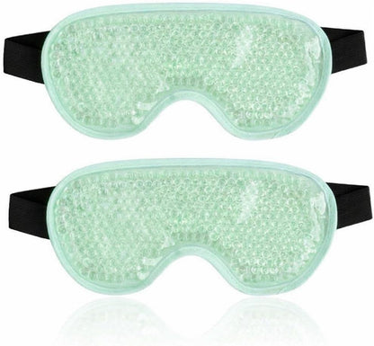 Adjustable Gel Eye Mask for Hot & Cold Therapy – Cooling & Heated Eye Pack for Puffy Eyes, Dry Eyes, Headache Relief & Relaxation, Green (Pack of 2)