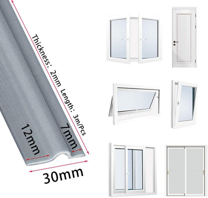 118 Inch Window Draft Stopper Foam Seal Strip Self Adhesive, Window Insulation Tape and Door Side Weather Stripping Soundproof, Door Bottom Sweep Noise Gap Blocker (White, T Shape)