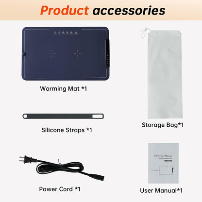 Warming Mat for Food Extra Large- 24"x16" Electric Warming Trays for Buffets Party, Food Warmers for Thanksgiving, Christmas House Warming Gift, Portable Heating Mat with 9 Temp Settings & 6H Timer