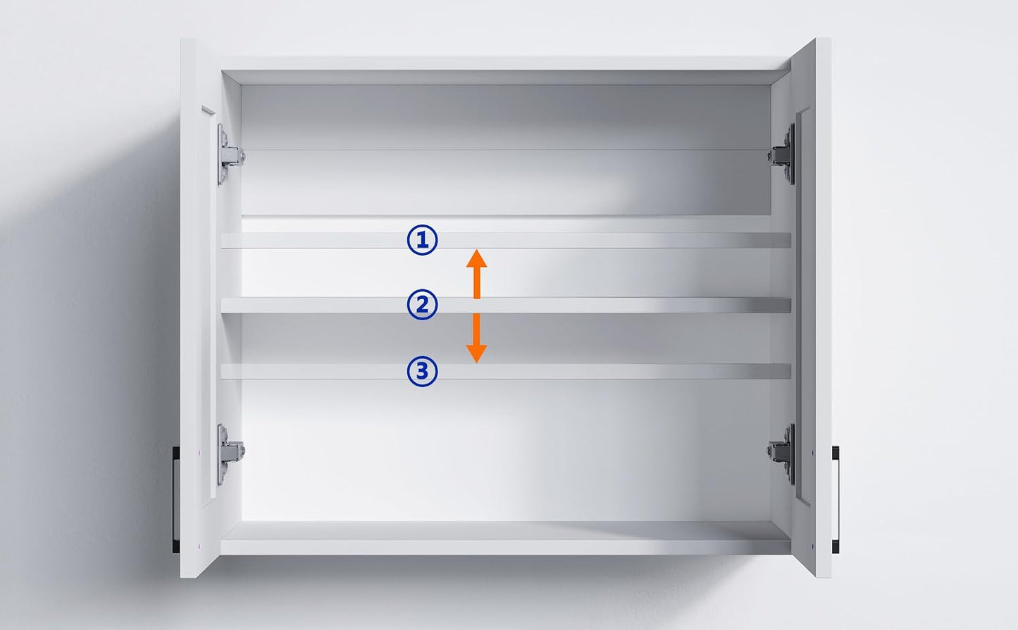 White Laundry Room Cabinets and Storage with 4 Doors and Utility Adjustable Shelf，Gabinetes Para Cocina Cupboard Kitchen Organizers and Storage Pantry Wall Mounted 12.4"D x 47.2"W x 19.7"H
