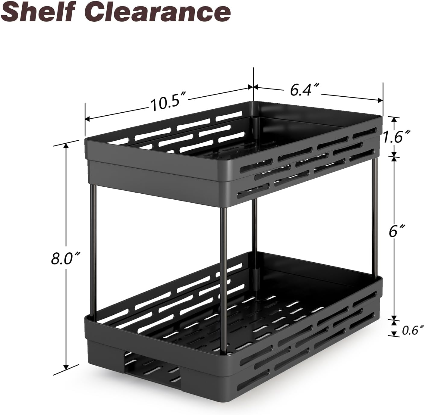 Pull Out Spice Rack Organizer for Cabinet, 3 Packs Slide Out Spice Racks Organizer, Spice Cabinet Organizers, Cabinet Size Need:12'' Highx11'' Deepx5'' Wide,Each Tier Hold 10 Spice Jar - 2 Tier, Black